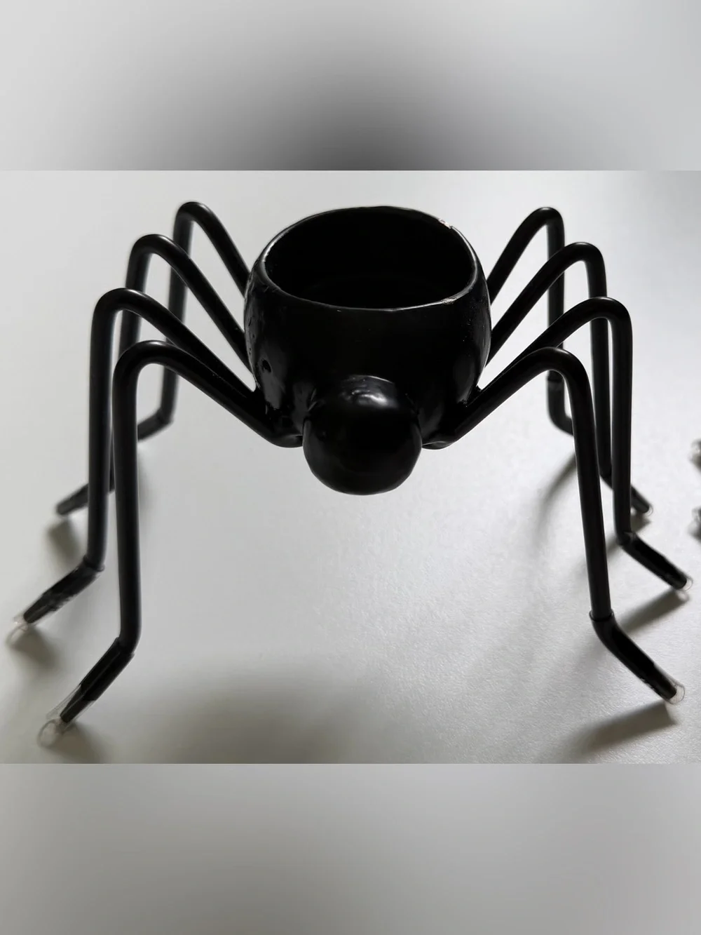 POTTERY BARN Halloween Spider Black Metal Tea light Candle Holders Set 2 RETIRED